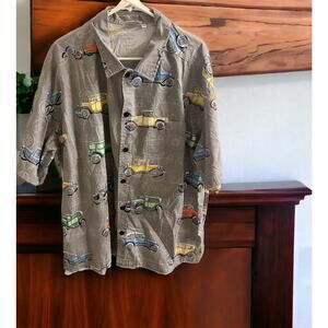 Sand Dollar Sportswear Short Sleeve Button Up Shirt Classic Vintage Cars SIZE 2X